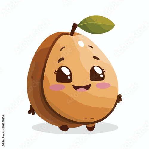vector cute sapodilla cartoon style