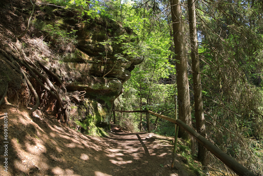 Fototapeta premium Hiking in the gorge 