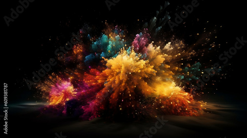 Cosmic Explosion A Captivating Depiction of a cosmic. Generative ai.