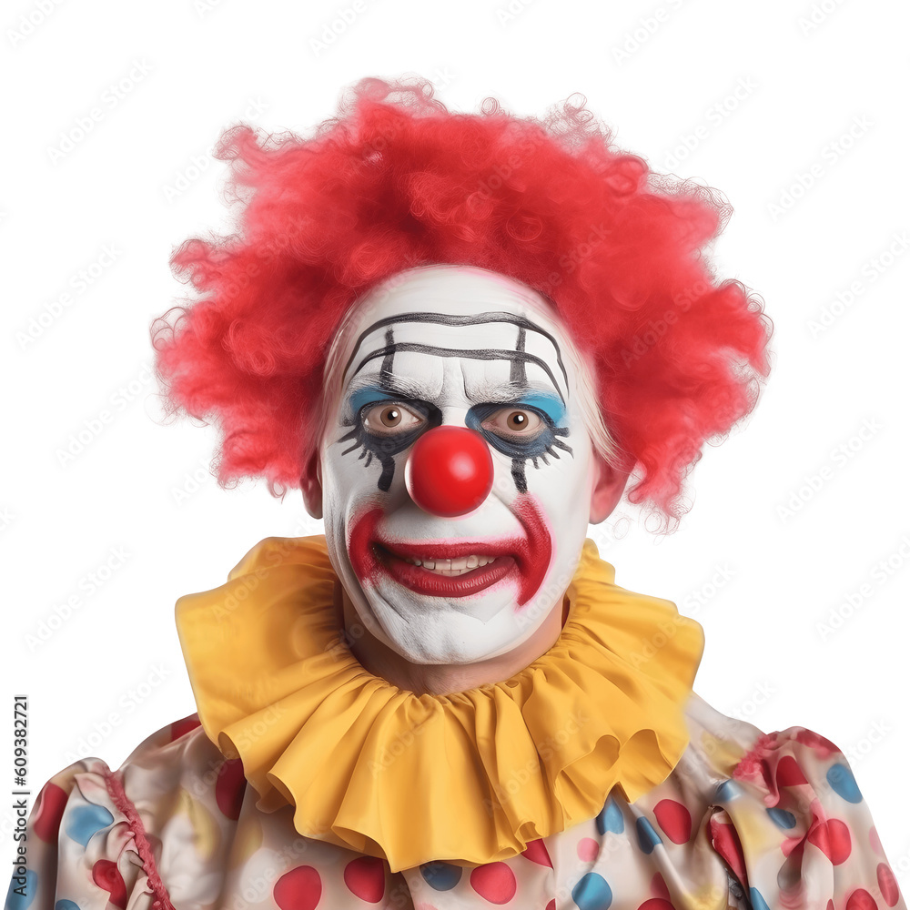 face of a Clown dressed in clown costume, png file. Transparent ...