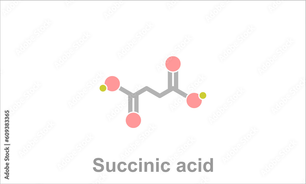 Simplified formula icon of succinic acid. Use as flavor enhancer. Simplified formula icon of succinic acid. Use as flavor enhancer.