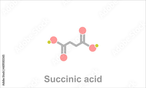 Simplified formula icon of succinic acid. Use as flavor enhancer. photo
