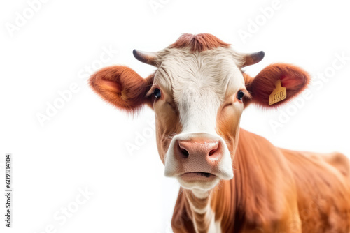 cow on white. Generative AI © ruang