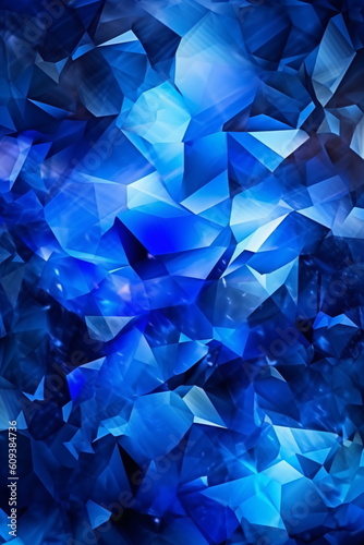 Abstrakter Polygon Hintergrund blau - mit KI erstellt