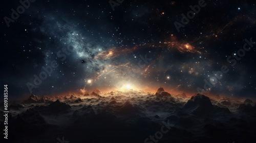 Cosmic Galaxy a captivating depiction of a cosmic galaxy. Generative ai.