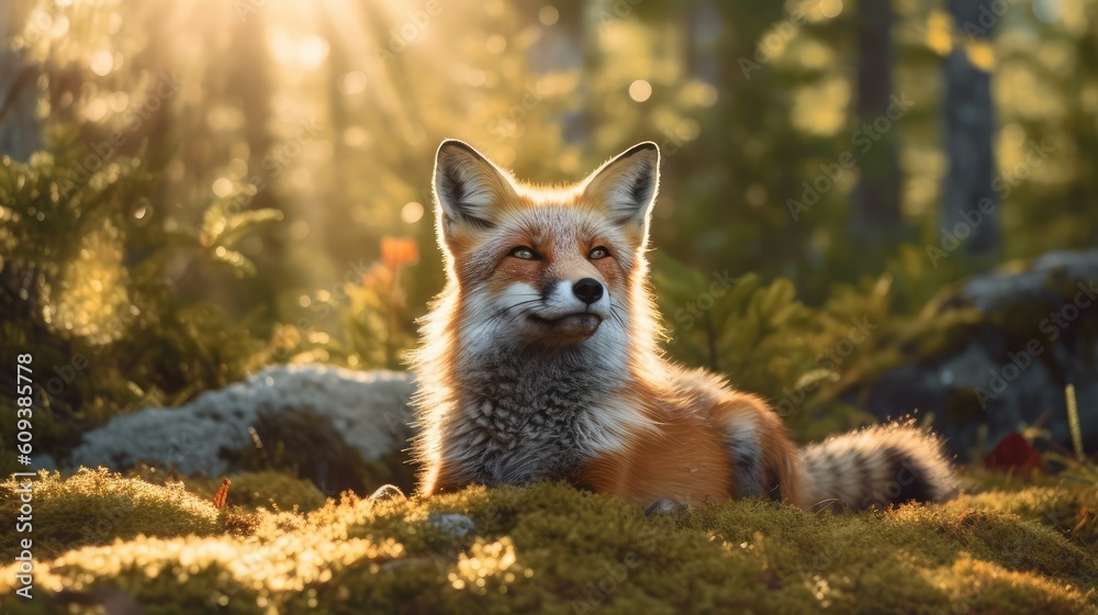 Fototapeta premium Wild Fox in the forest