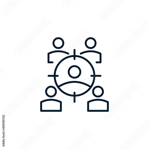 Target audience concept. Vector icon isolated on white background.