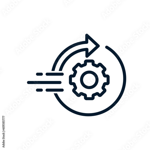 The concept of fast processing. Vector icon isolated on white background.