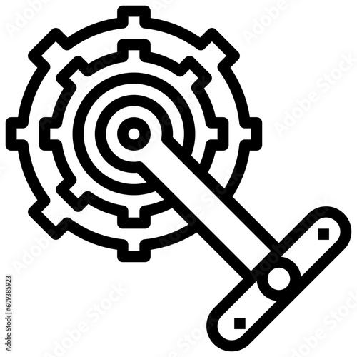 crank line icon,linear,outline,graphic,illustration