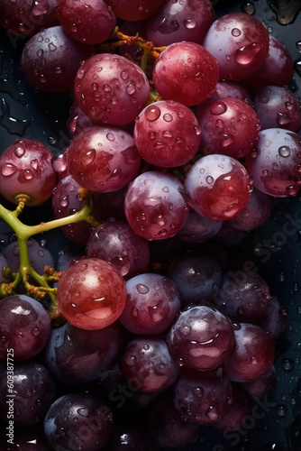 Fresh grapes background,created with generative ai tecnology.