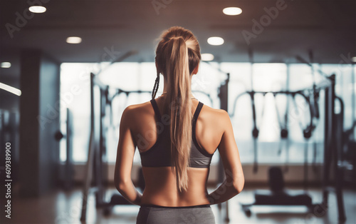Girl exercising at the Gym. Fitness Photography Yoga  Meditation . Ai generated