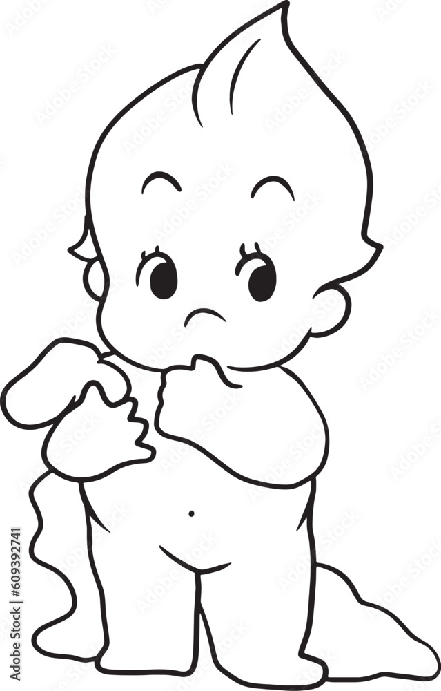 Vetor de baby cartoon doodle kawaii anime coloring page cute ...