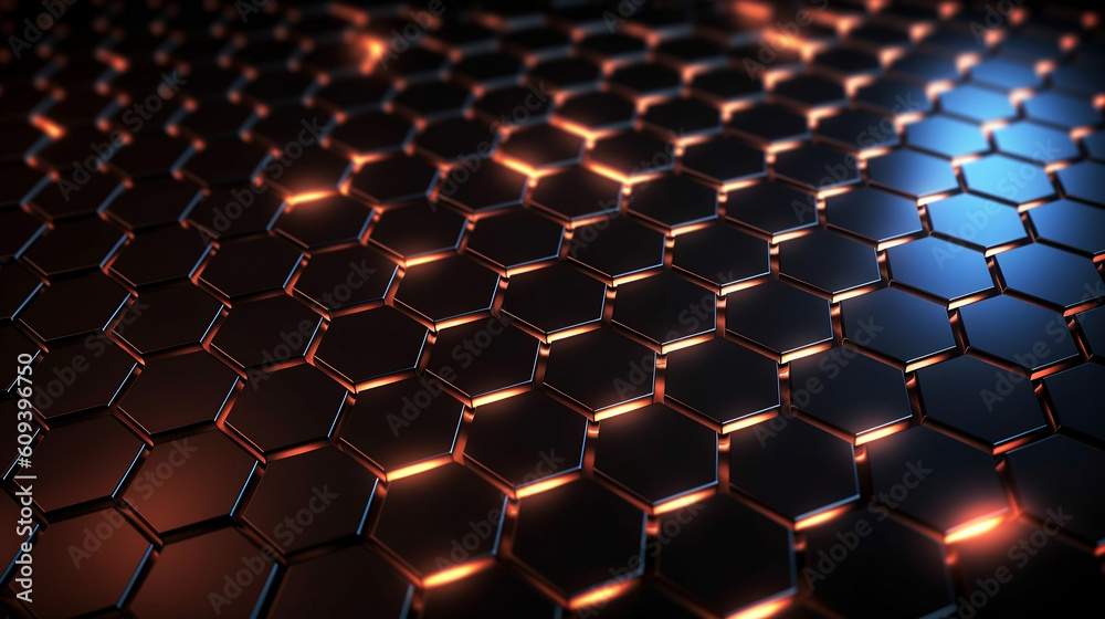 Hexagonal Abstract Metal Background. Generative ai. Hexagonal Abstract Metal Background. Generative ai.