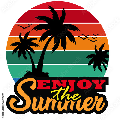 Retro Summer T-shirt Design, Vector