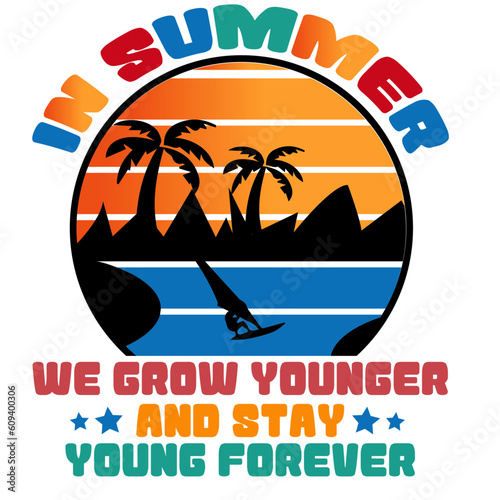 Retro Summer T-shirt Design, Vector