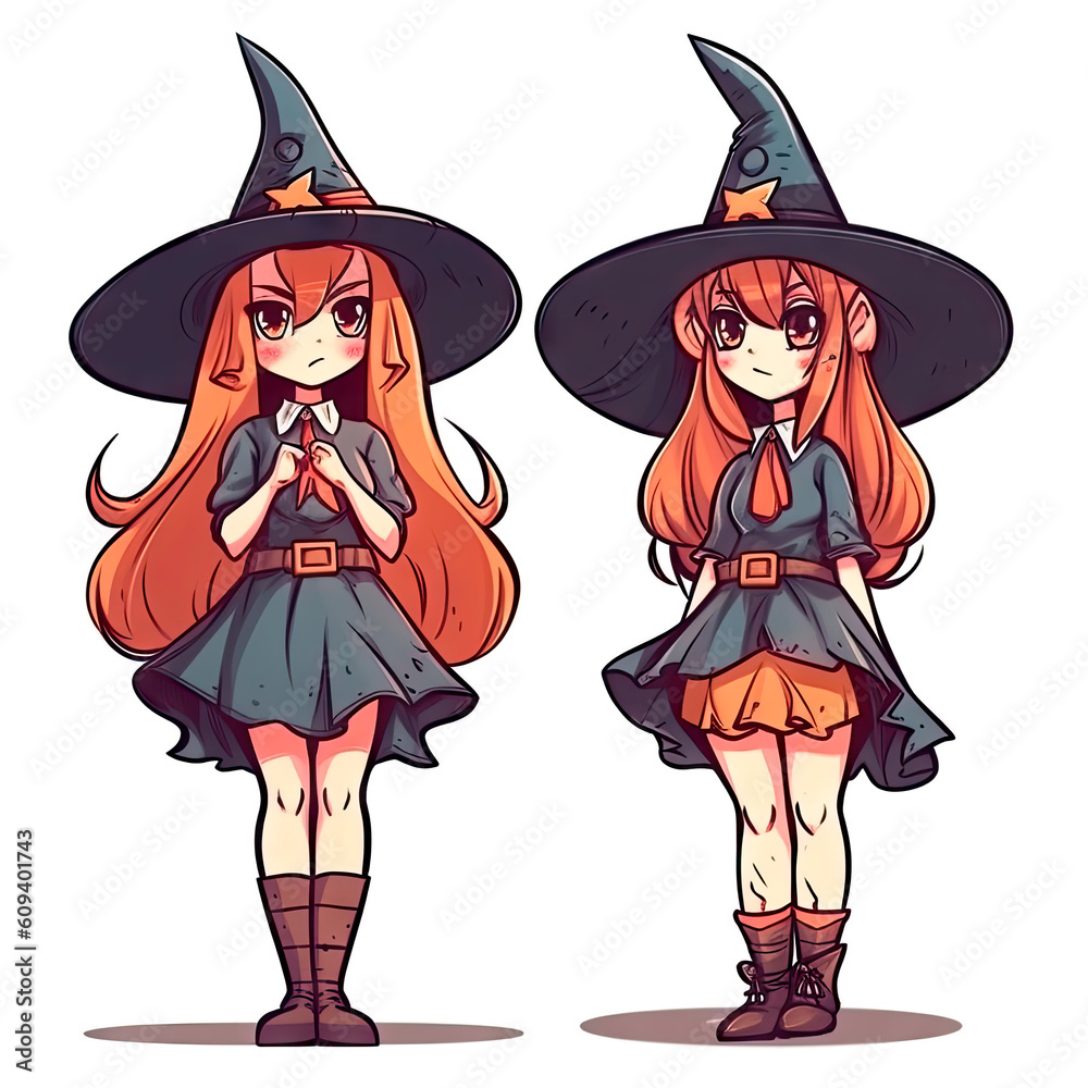 Witch clipart, isolated on transparent background. Ai generative. Witch clipart, isolated on transparent background. Ai generative.