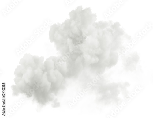 Cotton soft clouds cutout 3d render png