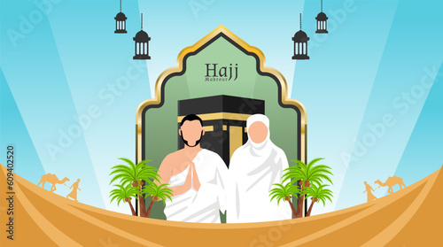 Hajj Mabrour Season and Eid al adha Islamic Artwork Template Design