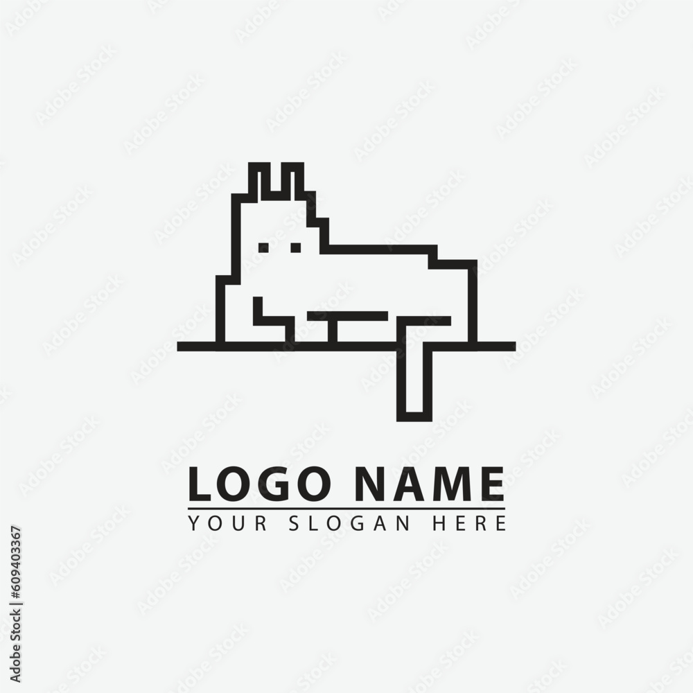 modern cat outline logo icon. modern cat outline logo icon.
