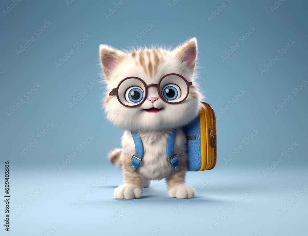 Cute cat 3D using Generative AI