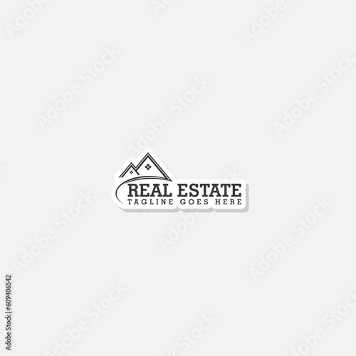 Real estate agent logo template sticker icon