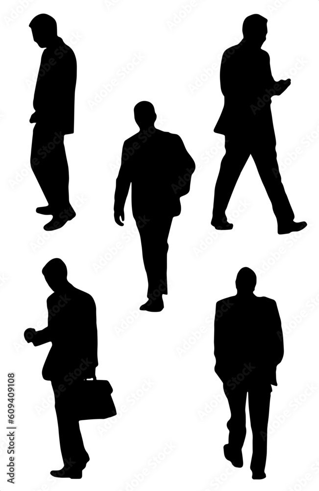 silhouettes of  business man set illustration vector