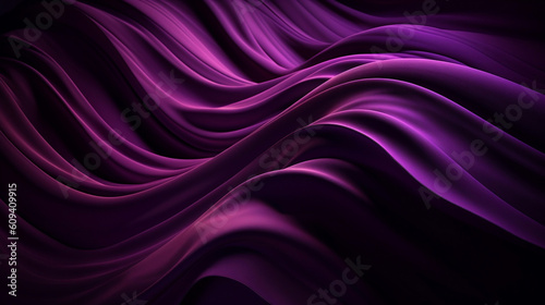 Purple Silk Waves Background. Generative ai.
