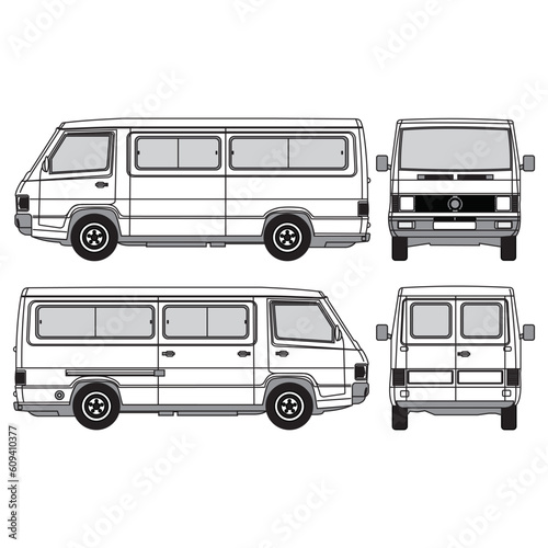 outline of van, minibus part 178