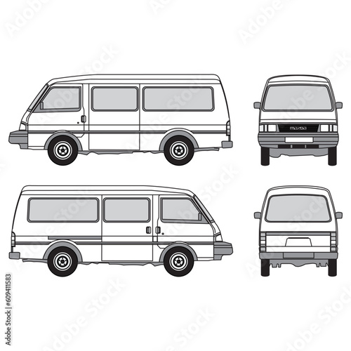 outline of van, minibus part 173
