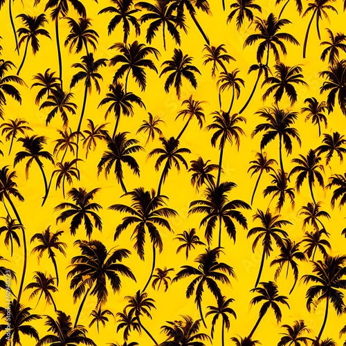 Tropical Oasis: Dive into a Seamless Pattern of Palm Trees and Exotic Plants AI-generated © ahmet