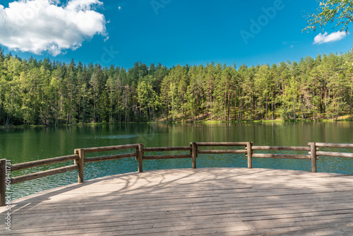 Forest lake Velnezers or Chertoks (Latvian: Čertoks) in Latgale region, Latvia photo