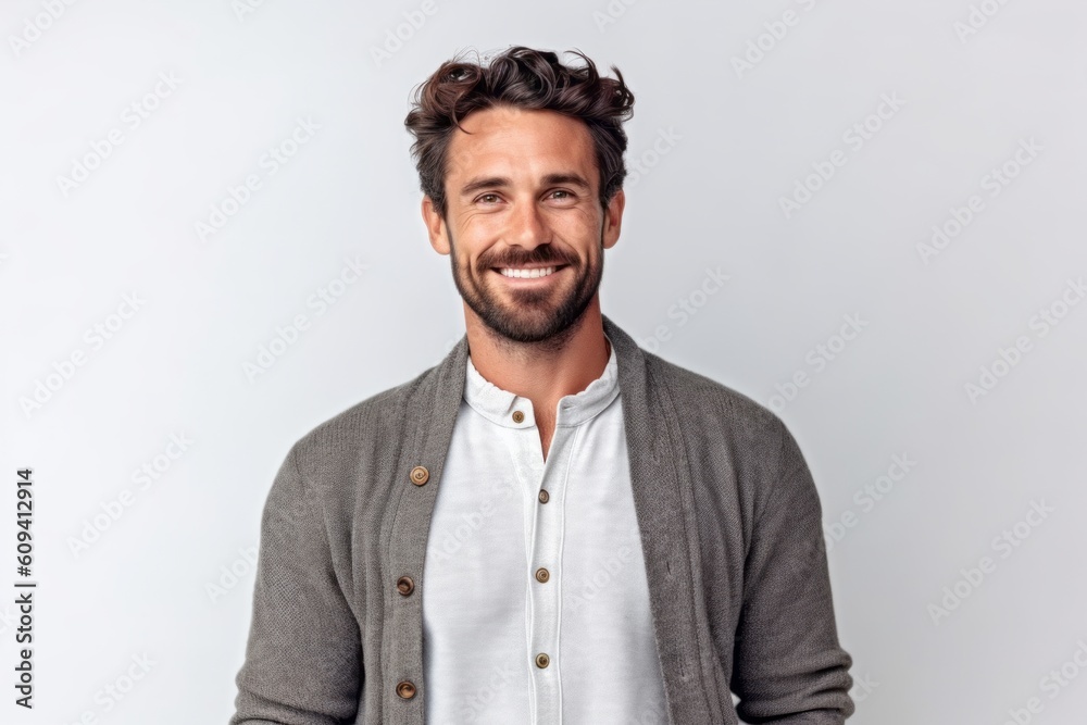 Portrait of a handsome young man smiling isolated on a white background Portrait of a handsome young man smiling isolated on a white background