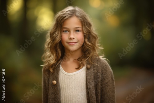 Portrait of a beautiful young girl in the autumn forest. Beauty, fashion.