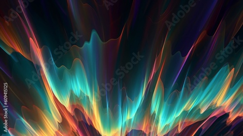 3d render, abstract background. Colorful caustic overlay effect, Generative AI