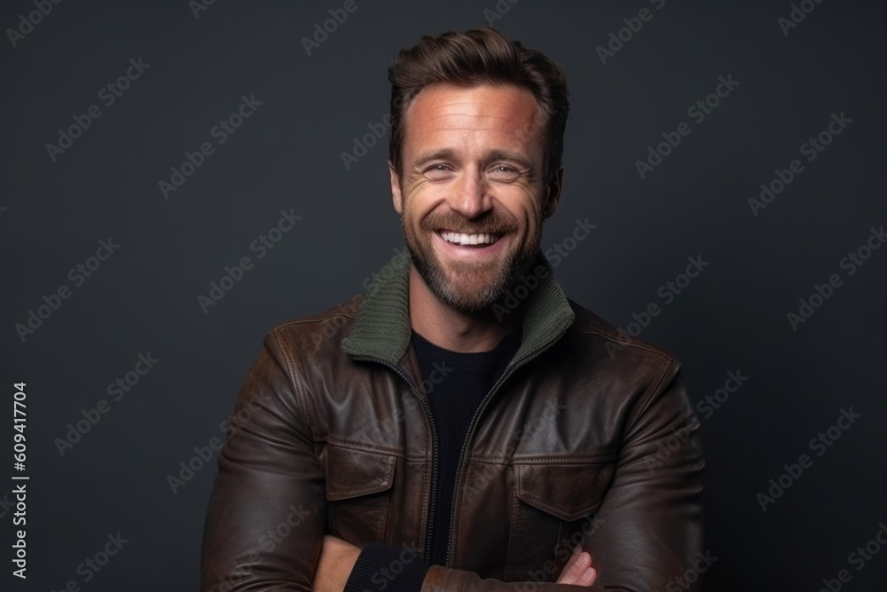 Portrait of a handsome man smiling and looking at camera isolated on black background Portrait of a handsome man smiling and looking at camera isolated on black background