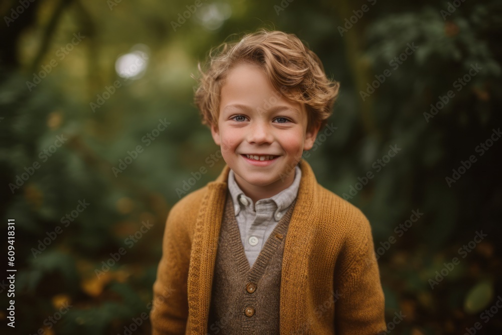 Portrait of a cute little boy in the autumn park. Selective focus. Portrait of a cute little boy in the autumn park. Selective focus.