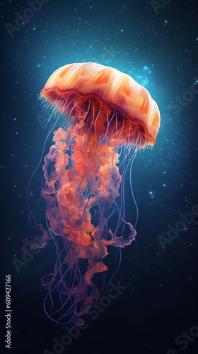 ellyfish in the ocean background photo