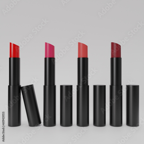 lipstick isolated on white background 3d rendered