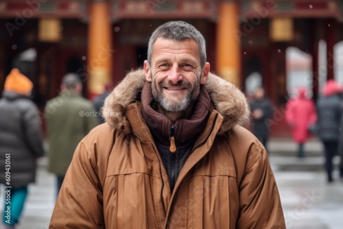 Handsome middle aged man in the streets of Tokyo, Japan