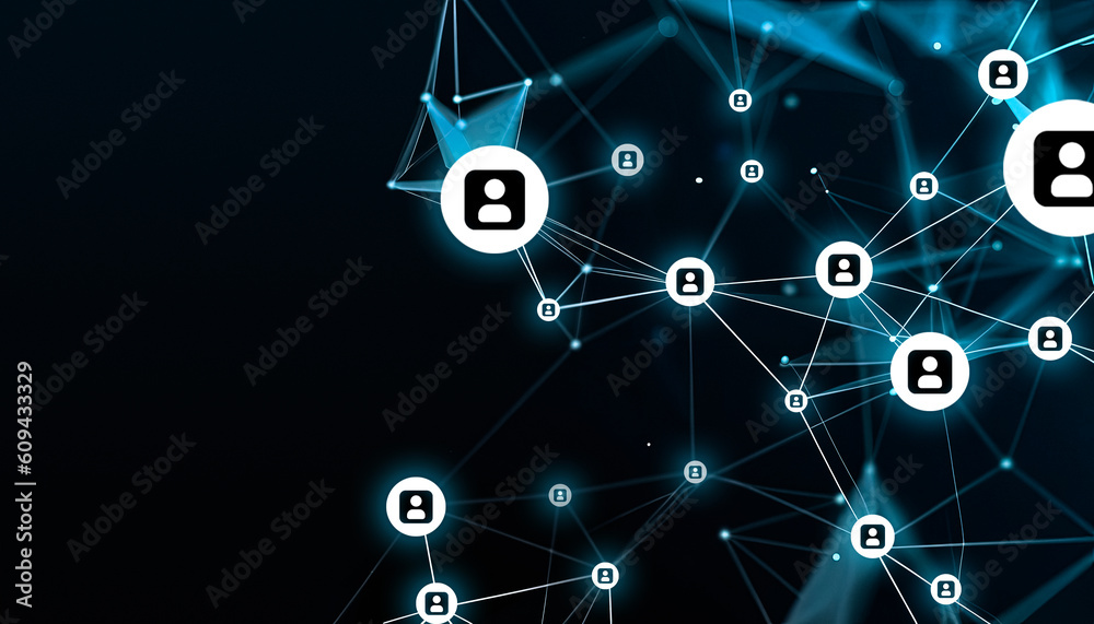 Abstract Digital Background of Glowing Points and Lines Plexus Visualization of Big Data and Network Connections, Social Network Marketing, business, Advertising, Branding, design elements, graphic Abstract Digital Background of Glowing Points and Lines Plexus Visualization of Big Data and Network Connections, Social Network Marketing, business, Advertising, Branding, design elements, graphic