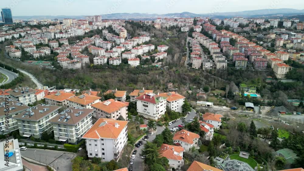 Aerial video of Istanbul's hillside residential areas Aerial video of Istanbul's hillside residential areas