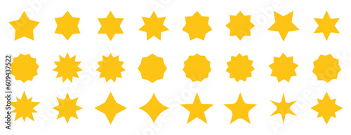 Gold Star collection. Stars icon collection. Star icon set. Rating star signs collection in flat style