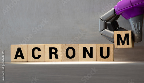 Wooden blocks with the word Acronym. Concept, photo