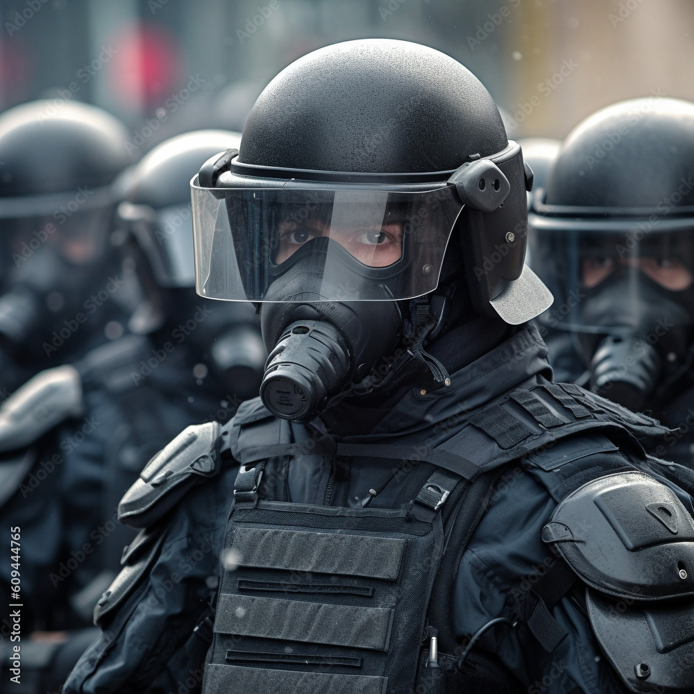 policier en maintient de l'ordre - IA Generated