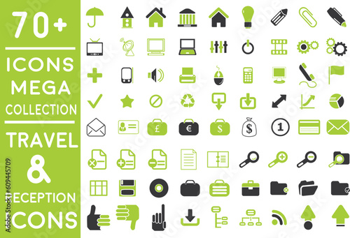Premium hotel service and travel flight icon pack with addition Normal Routine signs 200 icon pack