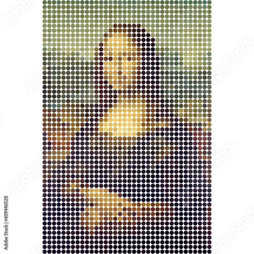 Tableau sur toile De Vinci Mona Lisa digital dots pixels version