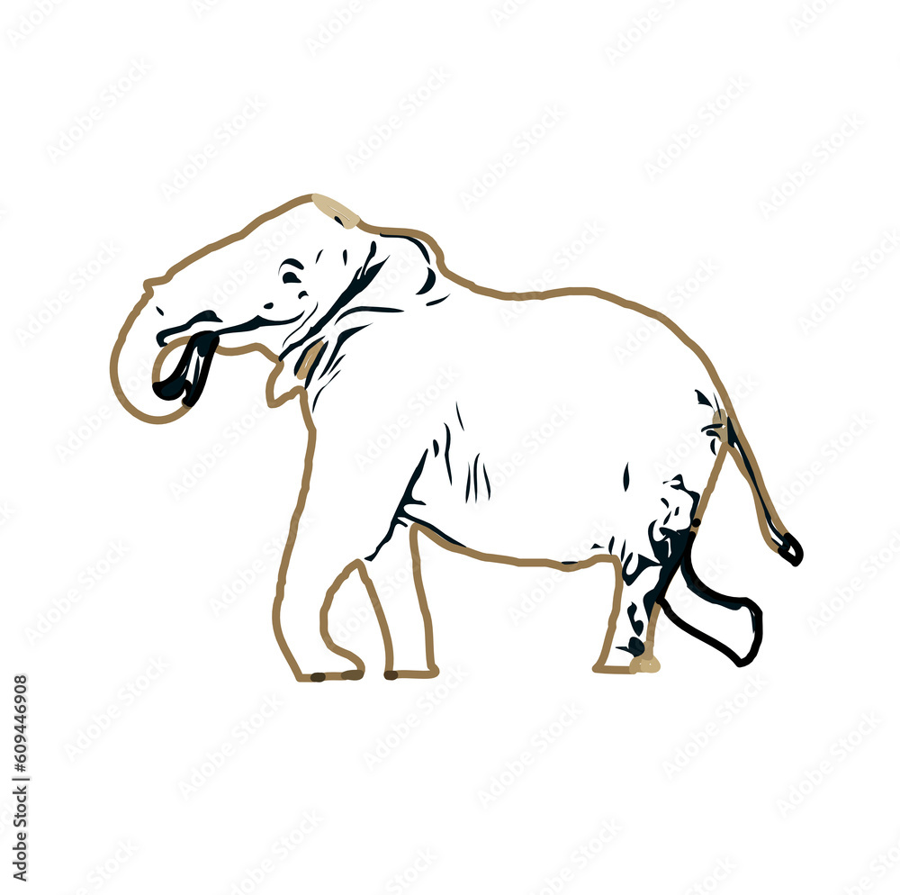 sketch of an elephant with transparent background sketch of an elephant with transparent background