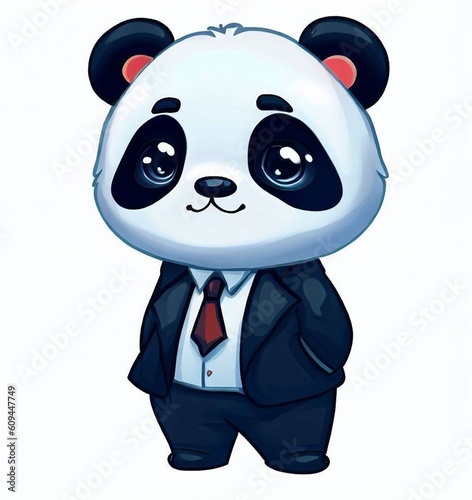 Cute panda in suit photo