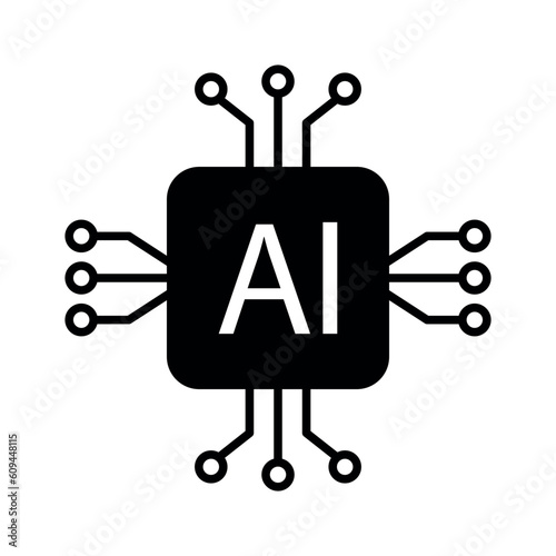 artificial intelligence sign symbol vector glyph icon