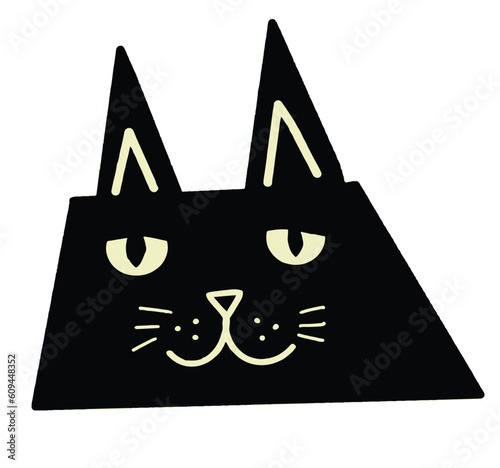 black cat quite sleepy vector editable